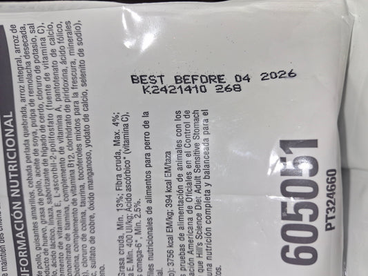 4 lb Bag Hill's Science Diet Sensitive Stomach & Skin, Adult 1-6, Stomach & Skin Sensitivity Support, Small Kibble, Dry Dog Food, Chicken Recipe, 4 lb Bag