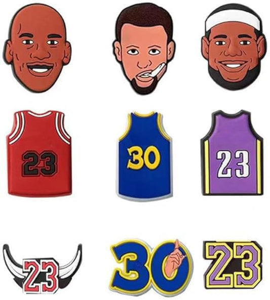 30pcs Basketball Shoes Charms for Boys, Unduplicated Shoe Charms for Boys Gift Decor PVC Sports Shoe Charms for Teens Man Party Favors