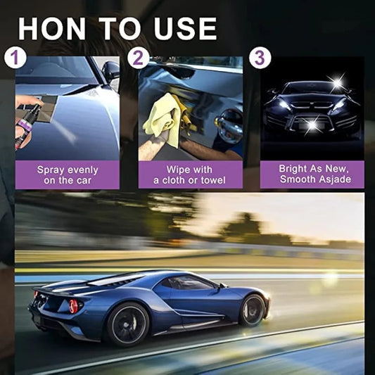 3 in 1 Ceramic car Coating Spray High Protection Quick Wax, Spray, Fast Fine Scratch Repair, Coating, Nano Repair +Brush Cloth