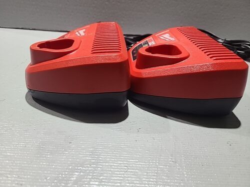 Two Milwaukee M12 Lithium-ion Battery Charger - Red (48-59-2401)