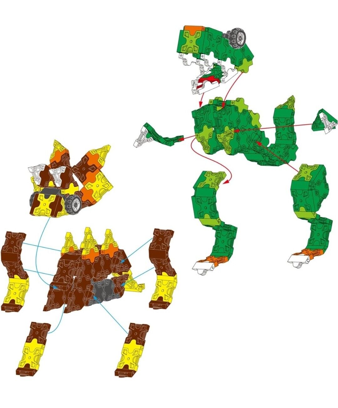 Kidtastic 3D DIY Dinosaur Build Bricks Educational Toys for Kids Ages 6+ 476 Pcs