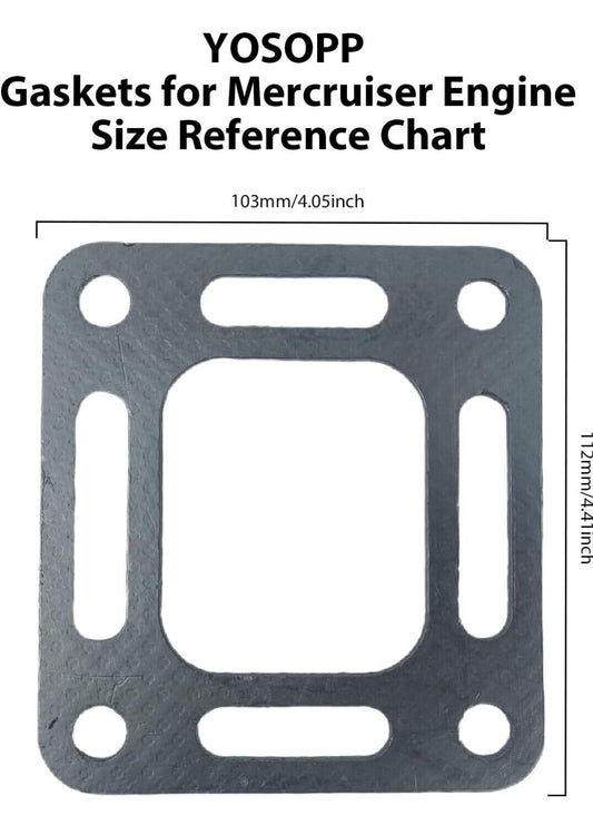 YOSOPP Exhaust Gasket Set for Mercruiser Engine - Stern Drive, Stack Riser