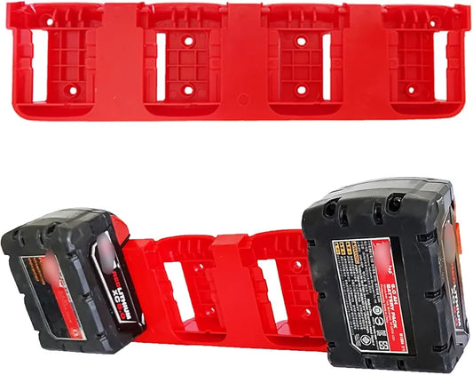 2Pcs Battery Holder 4 Slot Bulk Battery Garage Organizer Mount Fit for Milwaukee M18 Battery