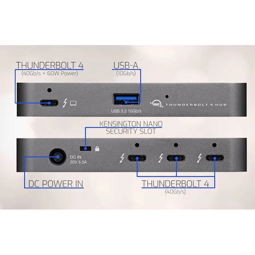 OWC 5-Port Thunderbolt 4 Hub: 60W Charging, Dual 4K Displays & More!