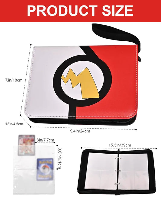 4 Pocket Trading Card Binder, Waterproof Cards Collection Binder with 50 Removable Sheets for 400 Cards Storage, Card Holder Book for TCG,MTG