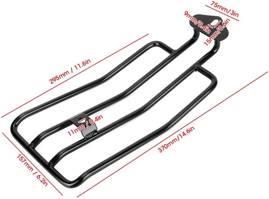 Motorcycle Rear Luggage Rack Adaptable for Xl883/1200 X48 Sturdy Long Lasting Easy Installation (Black)