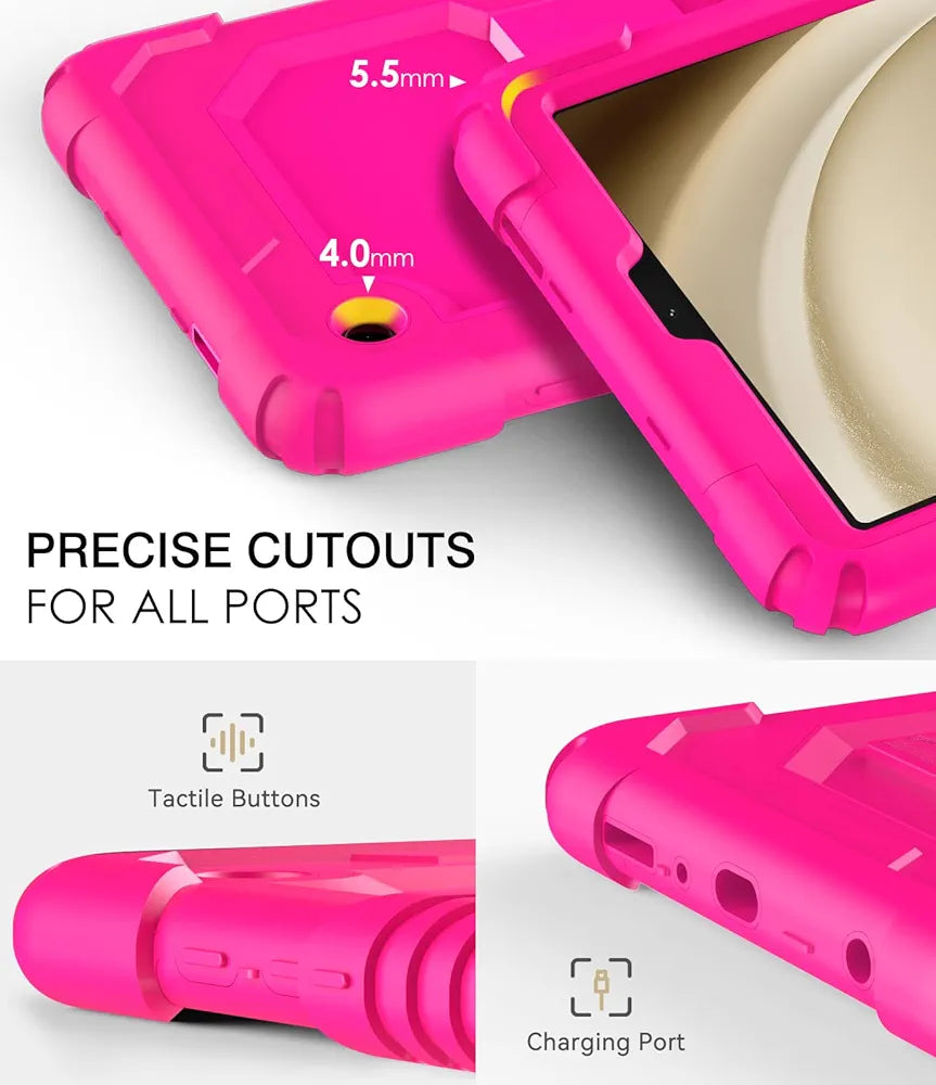 OKP Case for New Samsung Galaxy Tab A9 8.7 inch 2023 , Heavy Duty Shockproof Rugged 8.7'' Galaxy A9 Tablet Protective Cover with Built-in Kickstand for Kids Boys Girls, Hot Pink