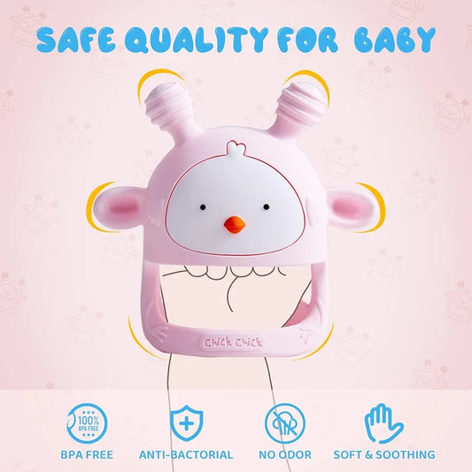 COZYPANDA Baby Teether, Teething Toys for Babies 0-6 Months, Never Drop Baby Teething Toys Silicone, Infant Toys, Teething Pacifier, Baby Chew Toys for Teething Relief, BPA Free