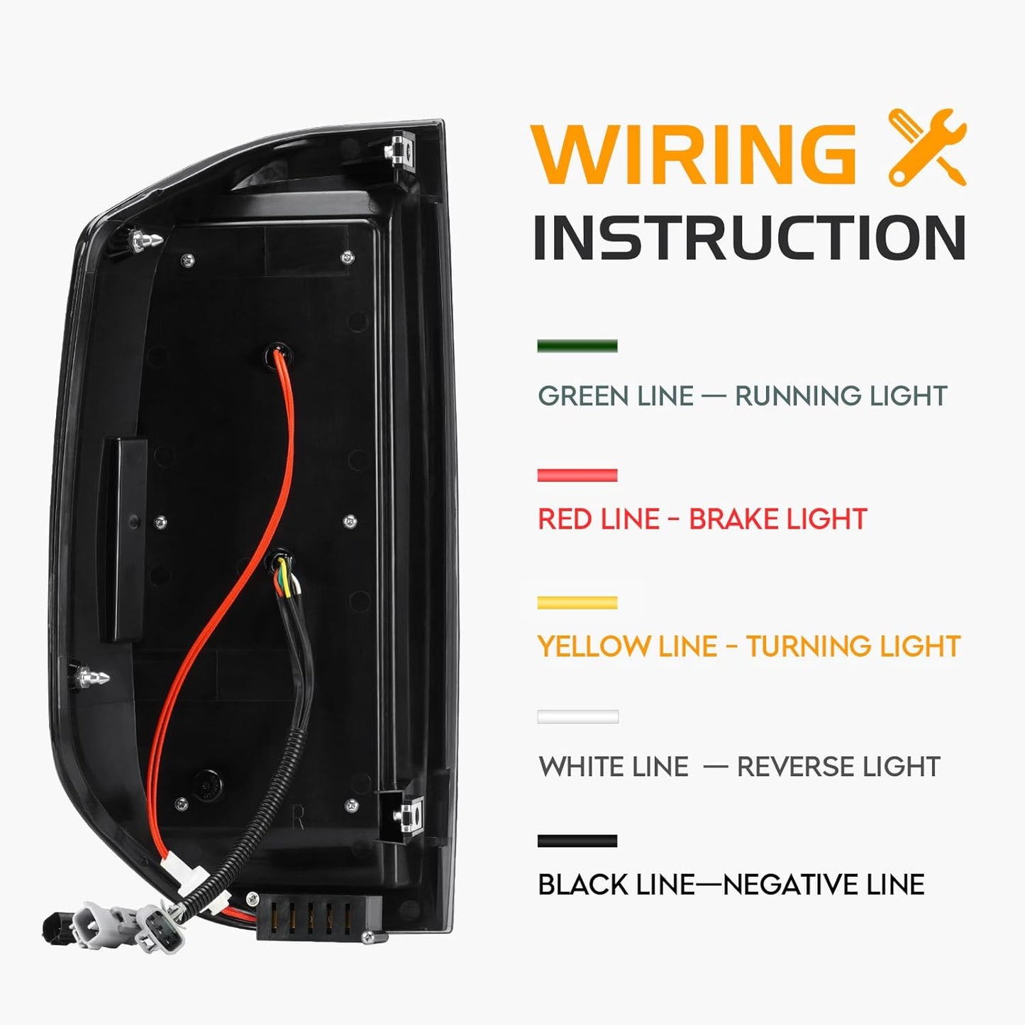 LED Tail Light Fit for Toyota Tundra 2014-2021, Taillight Assembly Replacement Left + Right Pair, Clear Lens