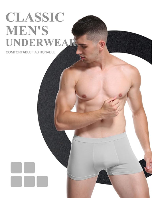Youlehe Men's Ultra-Soft Bamboo Viscose Boxer Briefs - Comfortable & Stretchy Trunks (Multi-Pack)