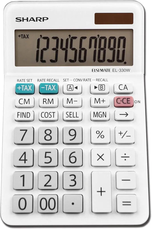 Sharp El330wb El-330Wb Desktop Calculator, 10-Digit LCD