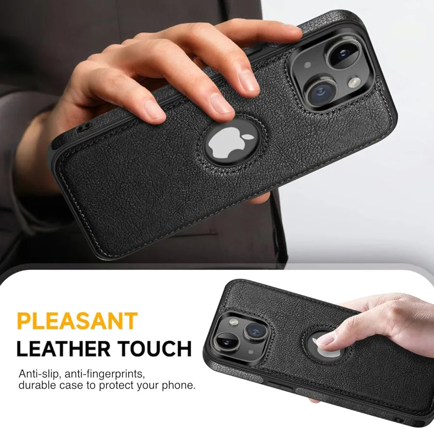 Classy Design Luxury Leather Phone Case for iPhone 13 Non-Slip Grip Full Body Ultra Slim Protective Case
