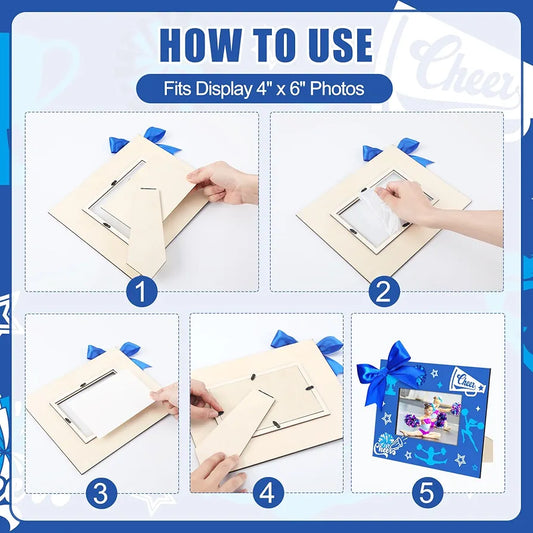 12 Pcs Cheer Picture Frame 8x10 Inch Wood Photo Frames Cheerleader Wooden Frame Cheer Gift Tabletop Pictures Cheerleading Photo Display for Gallery Home Wall Decor