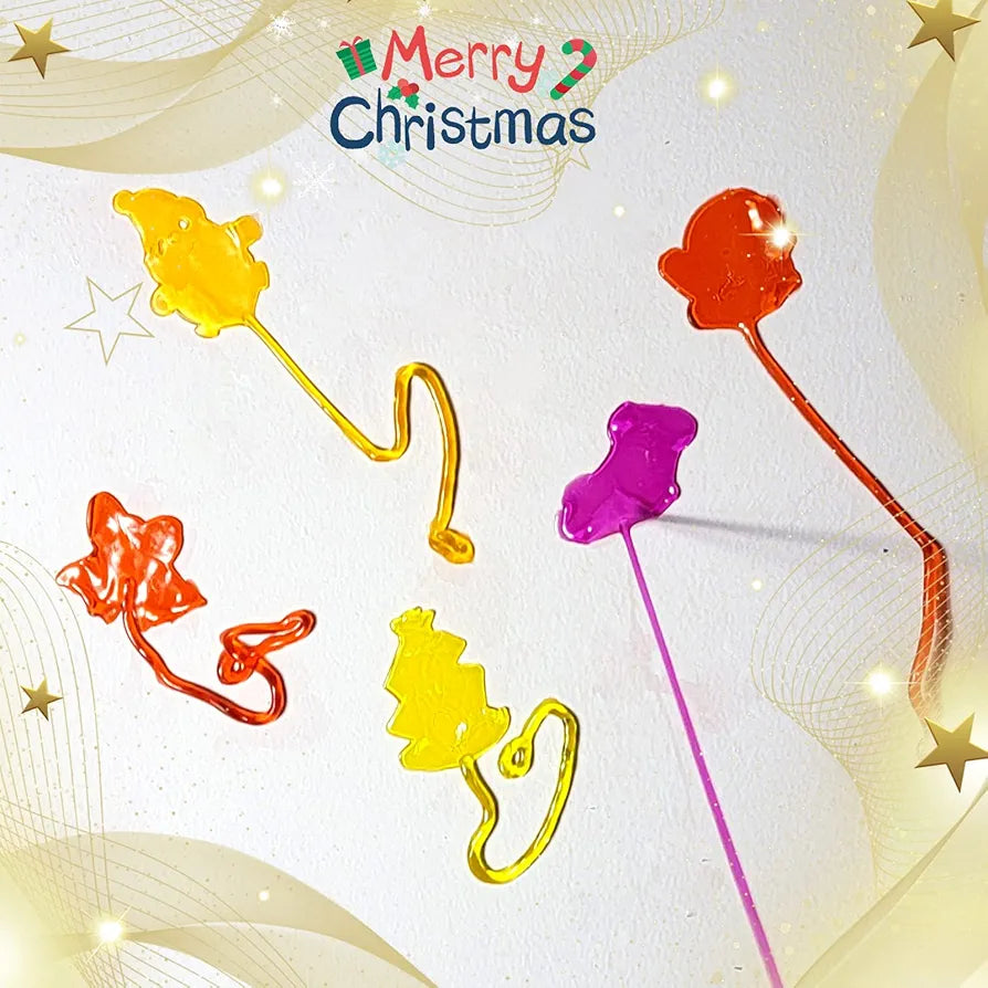 28pcs Christmas Sticky Hands Toys for Kids, Christmas Styles Stretchy Toys for Christmas Stocking Stuffers, Gifts, Pinata Fillers, Party Favors for Kids