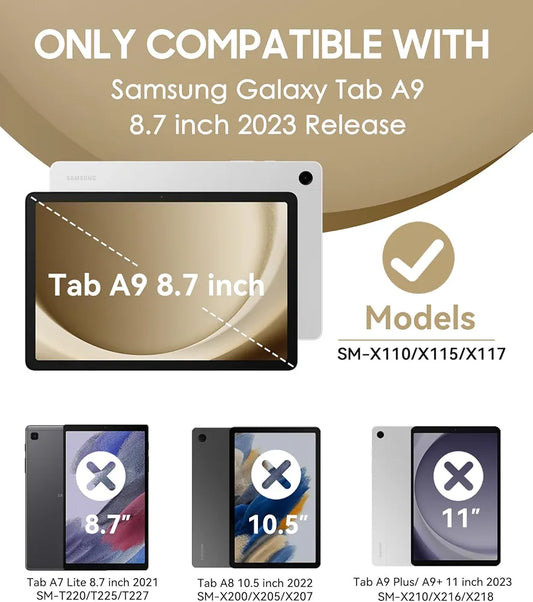 OKP Case for New Samsung Galaxy Tab A9 8.7 inch 2023 , Heavy Duty Shockproof Rugged 8.7'' Galaxy A9 Tablet Protective Cover with Built-in Kickstand for Kids Boys Girls, Hot Pink