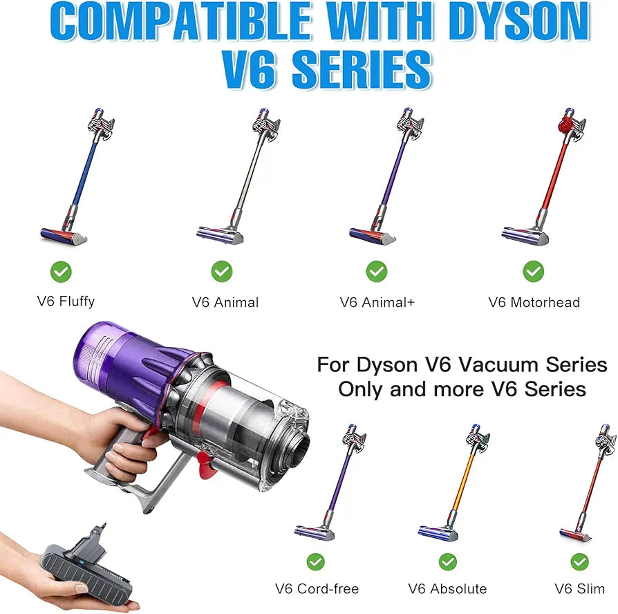 Upgraded 6000mAh V6 SV04 vtc4 Battery 967810 Replacement Battery for Dyson V6 Animal Absolute Motorhead Slim SV03 SV04 SV05 SV06 SV07 SV09 vtc4 DC58 DC59 DC61 DC62 DC72 DC74 V6 Handheld Stick Vacuum