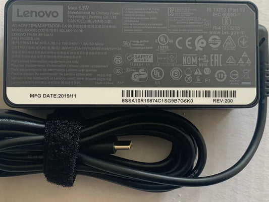 New Laptop Charger 65W watt USB Type C AC Power Adapter for Lenovo ThinkPad Yoga Flex Miix