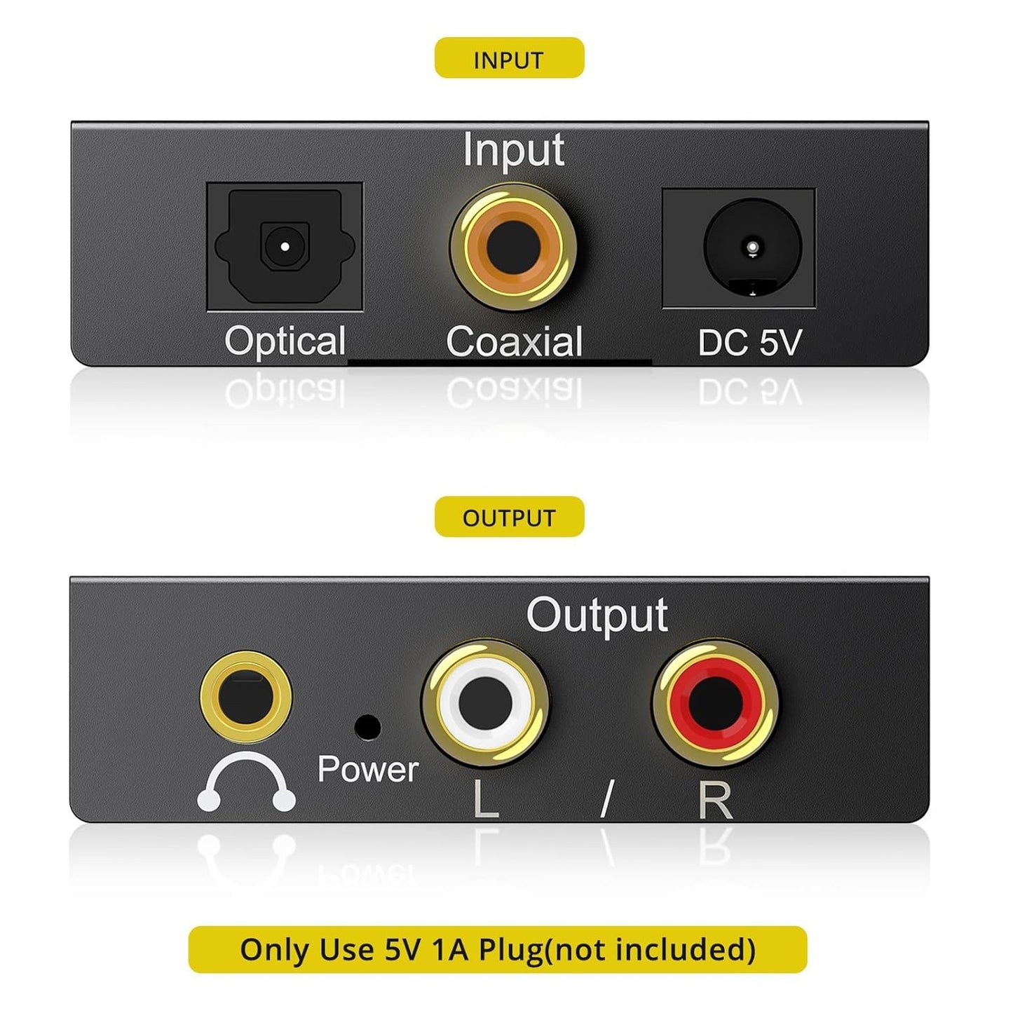 PROZOR 192KHz Hi-Res Audio Converter: Upscale Your Sound with Digital to Analog DAC | SPDIF, Optical, RCA & 3.5mm Outputs
