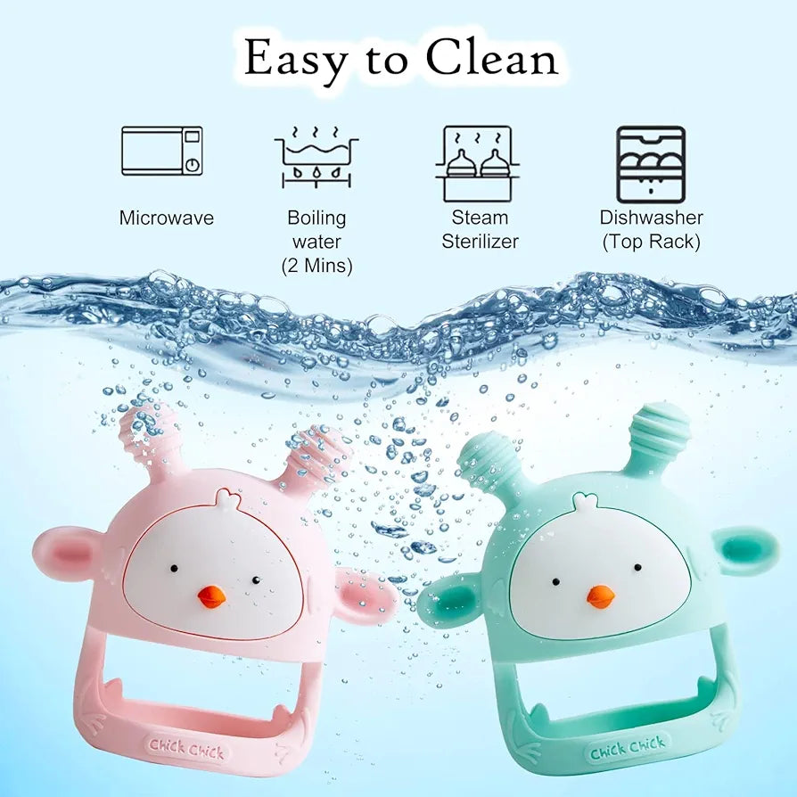 COZYPANDA Baby Teether, Teething Toys for Babies 0-6 Months, Never Drop Baby Teething Toys Silicone, Infant Toys, Teething Pacifier, Baby Chew Toys for Teething Relief, BPA Free