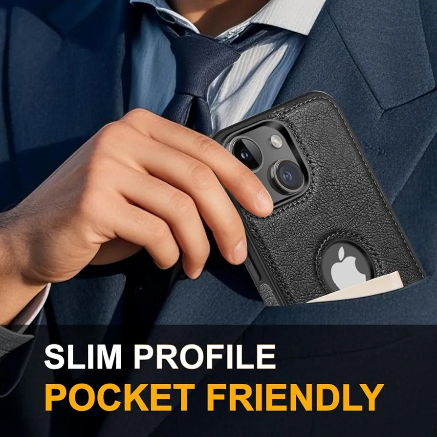 Classy Design Luxury Leather Phone Case for iPhone 13 Non-Slip Grip Full Body Ultra Slim Protective Case
