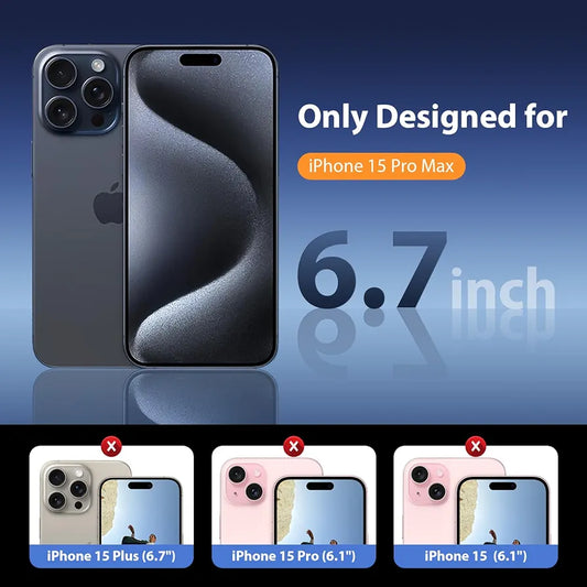 Mkeke Premium Clear Case for iPhone 15 Pro Max - Unyellowing, Military-Grade Drop Protection with 2 Screen Protectors