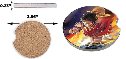 One Piece Custom Car Coaster -2 Pcs Cup Holder Coaster Ceramic Car Coaster 2.56 Inches Car Decorative Drink Cushion Accessories