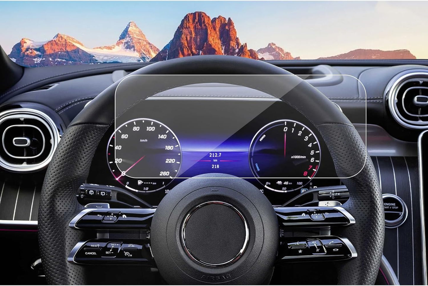 SXCY Fit for 2022 2023 2024 Mercedes Benz C-Class GLC-Class C300 Screen Protector 2021-2023 2024 C Class C300 Accessories 2023 2024 GLC-Class/C Class C300 Instrument Display Screen Protector 12.3 inch 9H Tempered Glass Clear HD