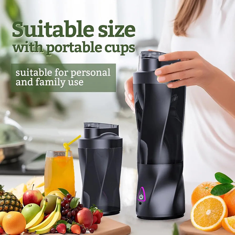 Powerful 360W Personal Blender - USB Rechargeable Smoothie & Juicer for On-the-Go