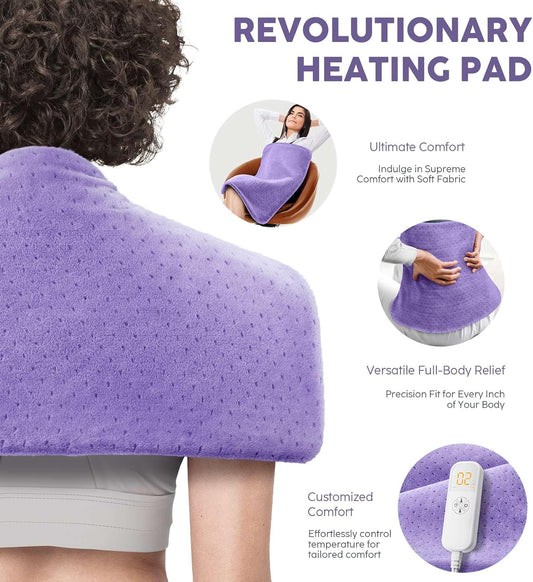Heating Pad for Back Pain & Cramps - Ultimate Size 12"x24"