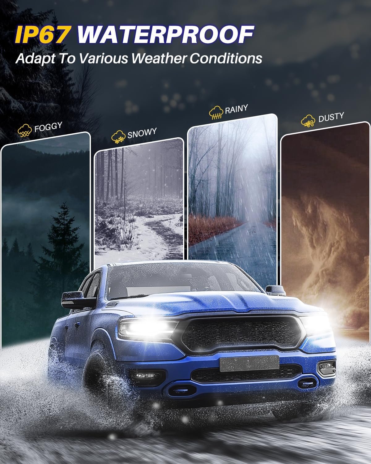 Limited Edition AUTOONE 9005 Bulbs, 700% Brighter 24000 Lumens 6000K HB3 Bulbs
