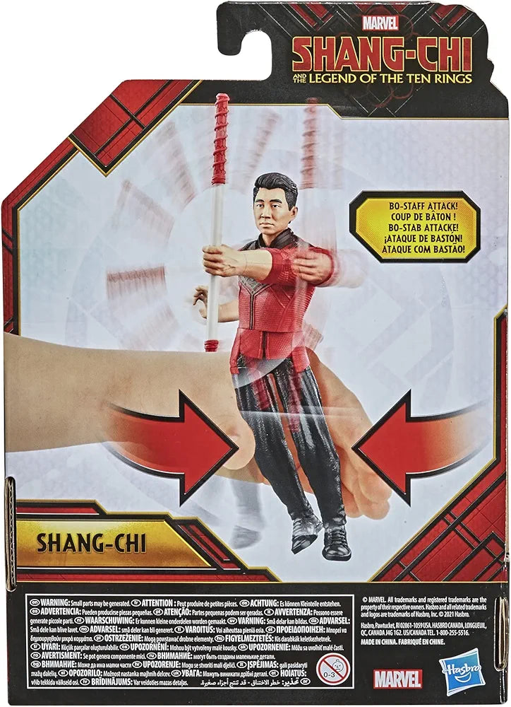 Marvel Hasbro Shang-Chi and The Legend of The Ten Rings Shang-Chi 6-inch Action Figure Toy with Bo Staff Attack Feature! for Kids Ages 4 and Up