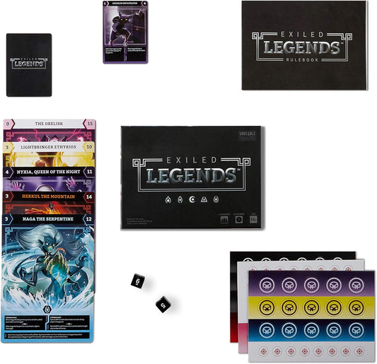 TeeTurtle Exiled Legends Base Game - from The Creators of Unstable Unicorns - A Strategic Card Game for Teens and Adults