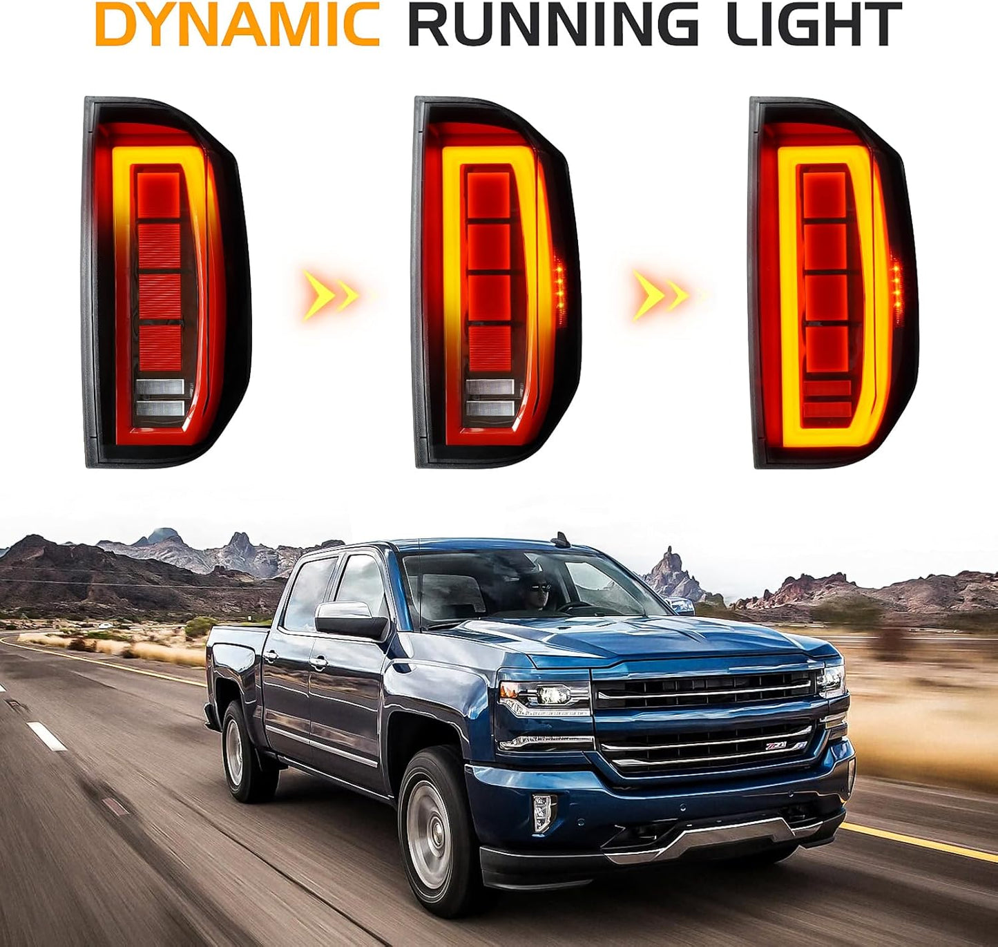 LED Tail Light Fit for Toyota Tundra 2014-2021, Taillight Assembly Replacement Left + Right Pair, Clear Lens