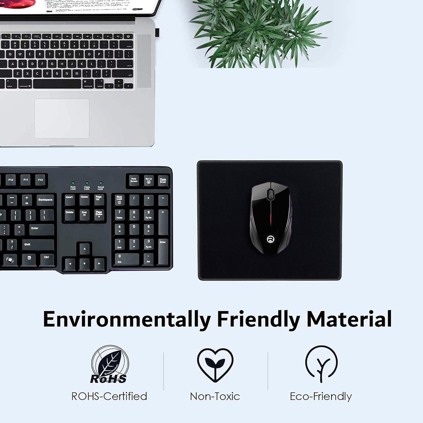 SaiTech IT 10 Pack 2mm Mouse Pad with Stitched Edges Non-Slip Rubber Base, Premium-Textured and Waterproof Mousepads Bulk, Mouse Pad for Computers, Laptop, Office & Home, 8.66 x 7.1 inch