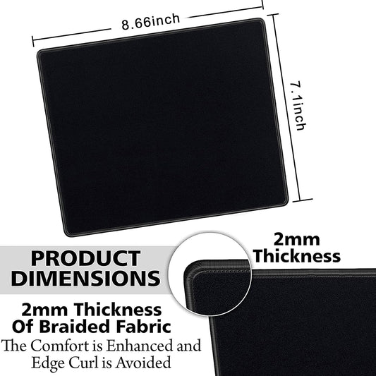 SaiTech IT 10 Pack 2mm Mouse Pad with Stitched Edges Non-Slip Rubber Base, Premium-Textured and Waterproof Mousepads Bulk, Mouse Pad for Computers, Laptop, Office & Home, 8.66 x 7.1 inch