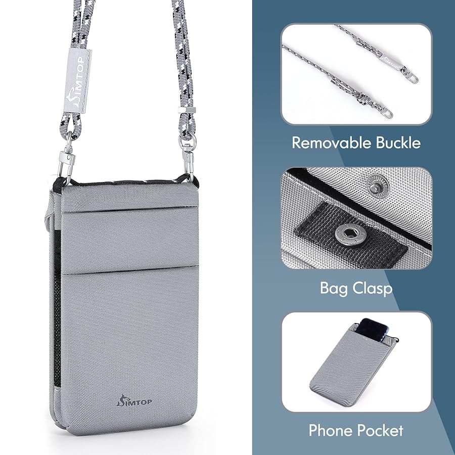 Mini Phone Purse Bag - Nylon Wallet & Crossbody Bags for Women with Adjustable Strap, Credit Card Slot, RFID & Waterproof