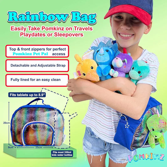 5-Pack Adorable Plush Dinosaur Toys with Carrying Case - Soft Dino Stuffed Animals for Kids