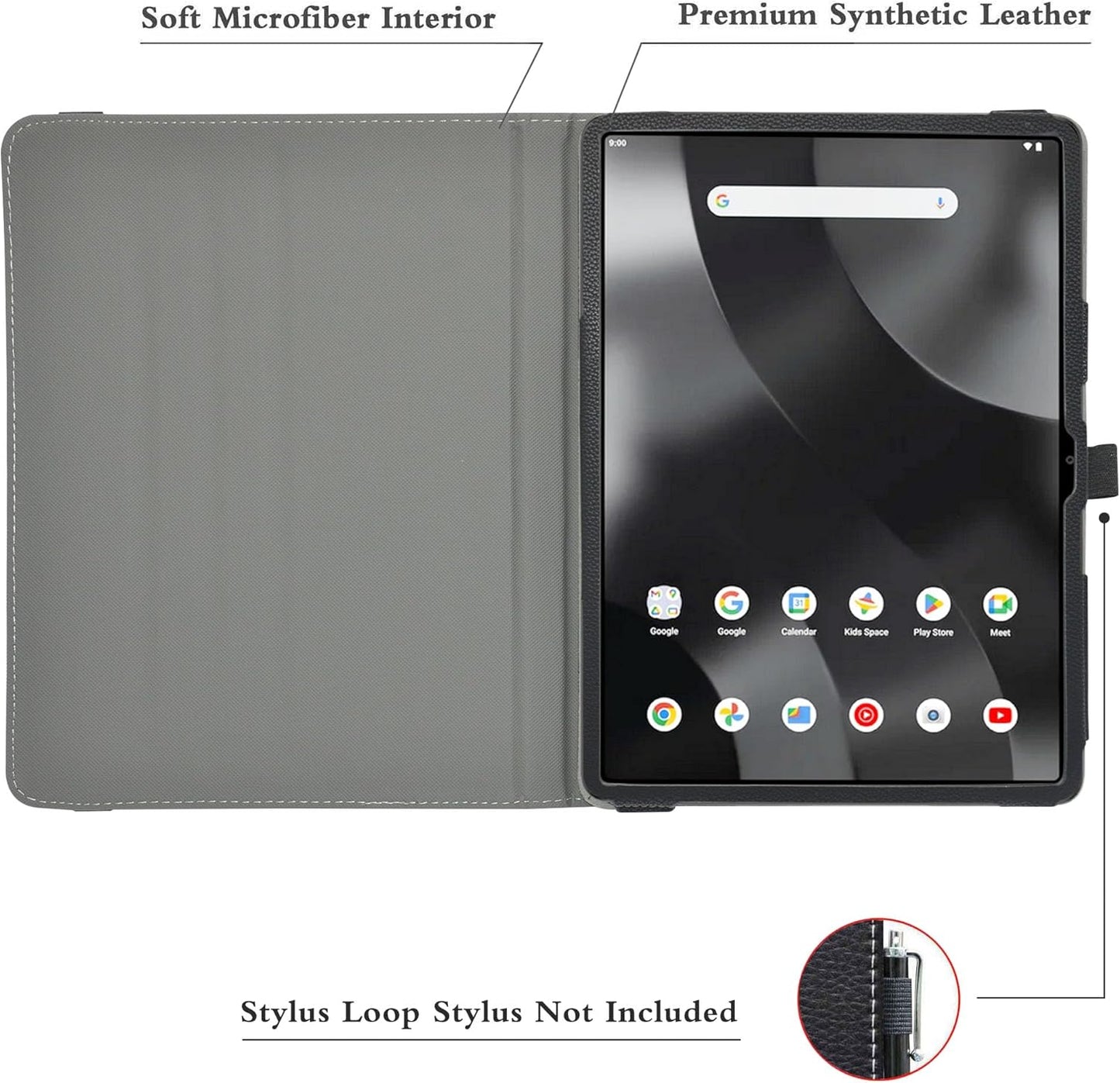 MAMA MOUTH for onn. Surf 11″ Tablet Pro Case,360 Degree Rotary Stand with Cute Pattern Cover for Onn. 11" Tablet Pro Tablet,Black