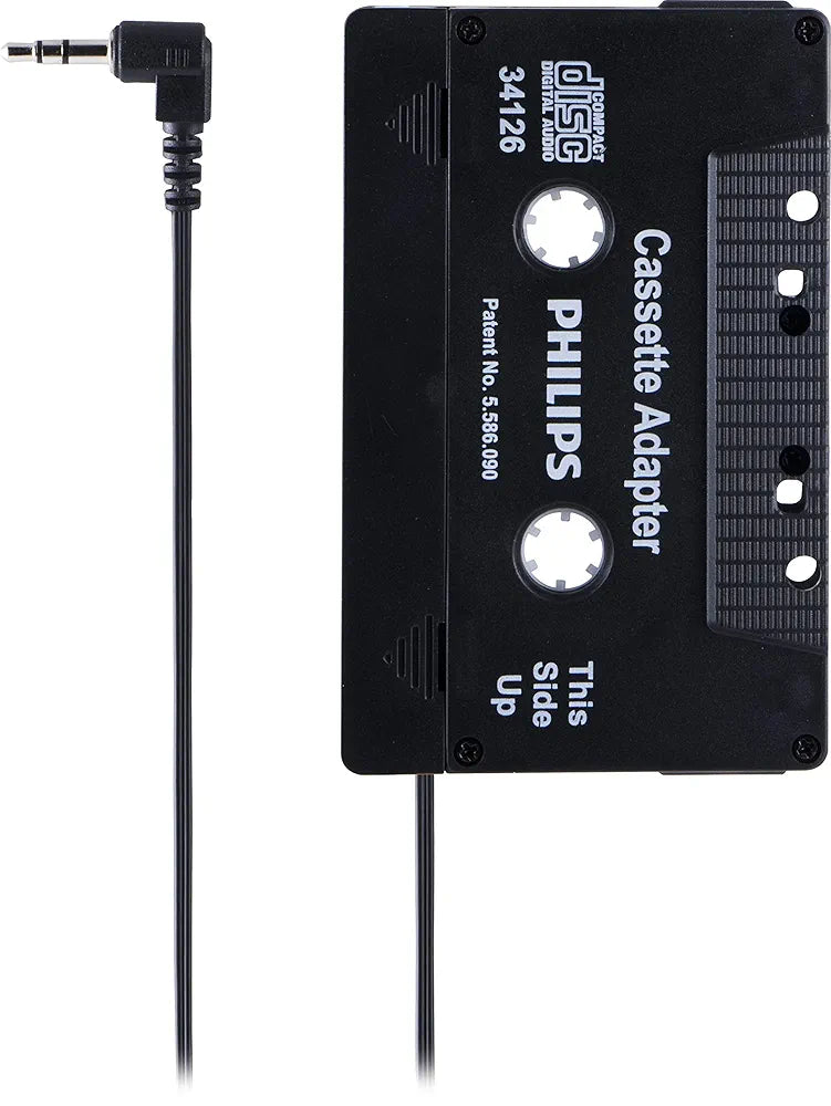PHILIPS Universal Car Cassette Adapter with 3.5mm Audio Jack - Seamless Music Streaming