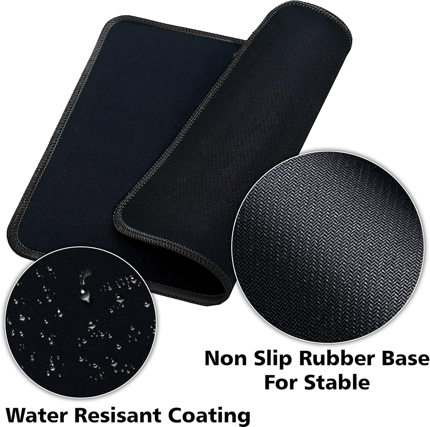 SaiTech IT 10 Pack 2mm Mouse Pad with Stitched Edges Non-Slip Rubber Base, Premium-Textured and Waterproof Mousepads Bulk, Mouse Pad for Computers, Laptop, Office & Home, 8.66 x 7.1 inch