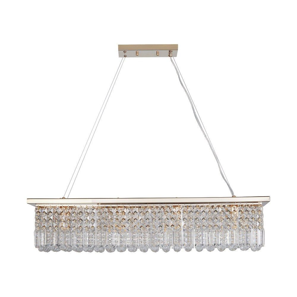 Elegant Crystal Chandelier Pendant Ceiling Light Fixture - Modern Raindrop Design for Dining Rooms & Kitchen Islands