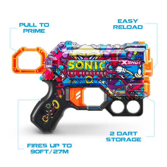 XSHOT SKINS MENACE BLASTER (8 DARTS) BY ZURU, FOR AGES 8+
