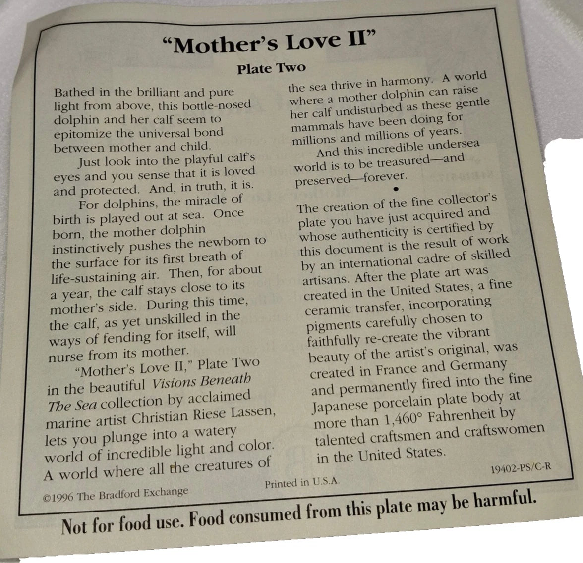 Bradlord Exchange "Mother's Love II"
