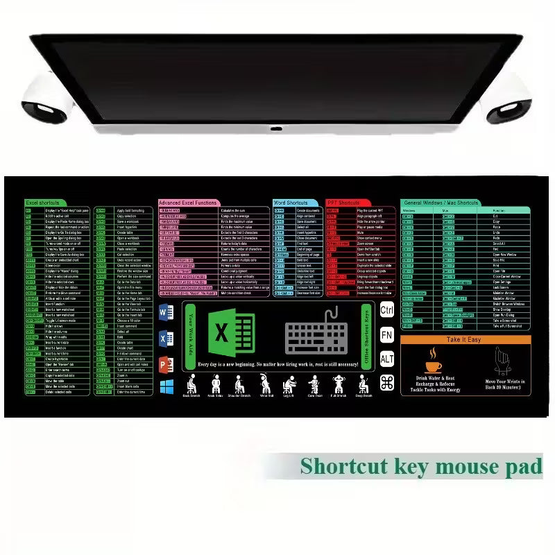 Excel Shortcut Desk Pad (31.5" x 11.8")