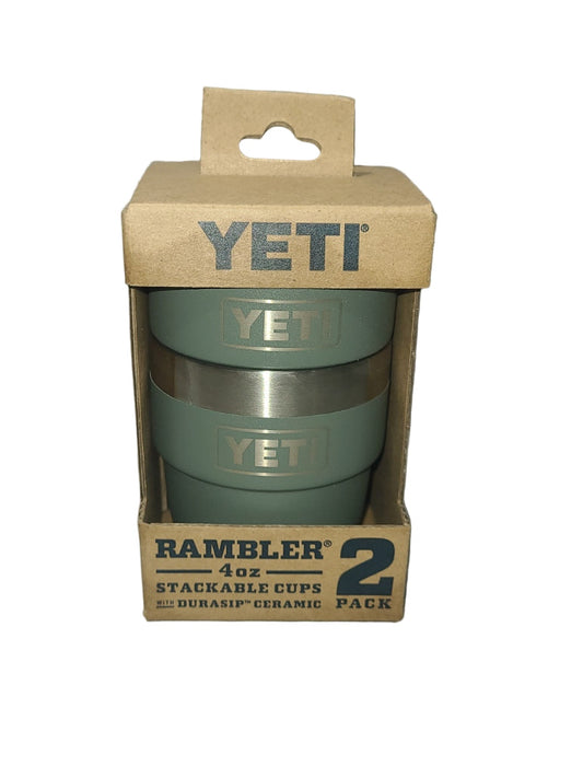 YETI Rambler 4 oz Stackable Cup, Stainless Steel, Vacuum Insulated Espresso/Coffee Cup, 2 Pack,