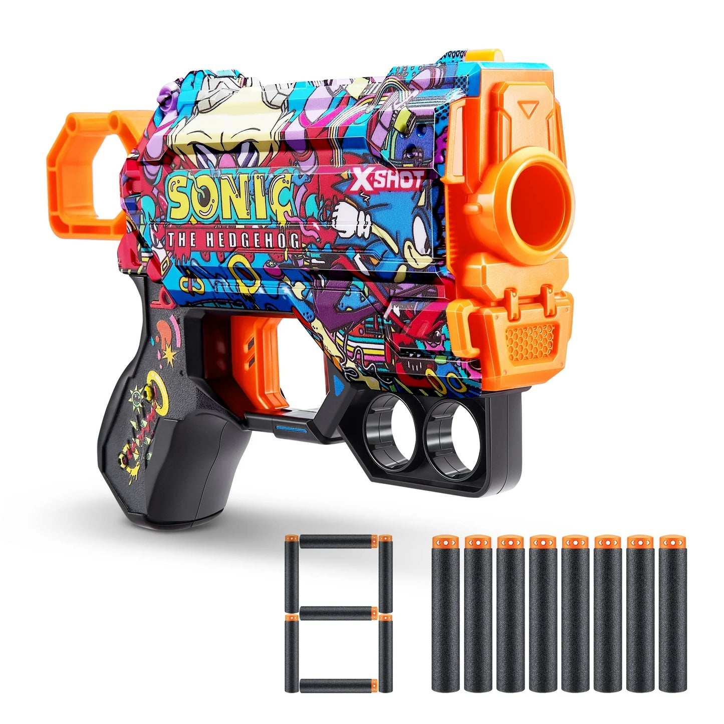 XSHOT SKINS MENACE BLASTER (8 DARTS) BY ZURU, FOR AGES 8+