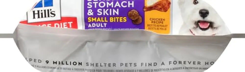 Hill's Science Diet Sensitive Stomach & Skin, Adult 1-6, Stomach & Skin Sensitivity Support, Small Kibble, Dry Dog Food, Chicken Recipe, 4 lb Bag