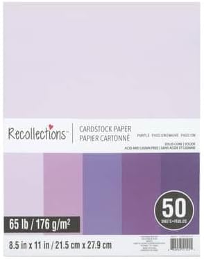 50 Sheets 8.5” x 11” Purple Passion Cardstock Paper by Recollections - Acid and Lignin Free Paper for Scrapbooks, Arts & Crafts - 1 Pack