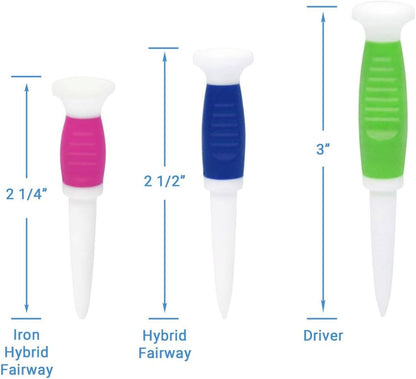 FlexTee Flexible Golf Tees , Virtually Unbreakable, Greater Distance, Accuracy, Less Resistance