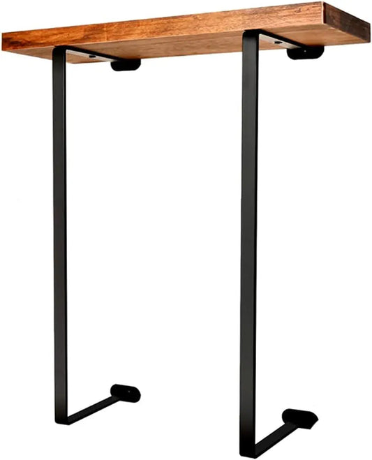 Towel Racks for Bathroom Bathroom Towel Rack Wall Mounted with L-Shaped Design Metal Towel Rack Metal Towel Holder with Wooden Shelf for Folding Large Towels Brown